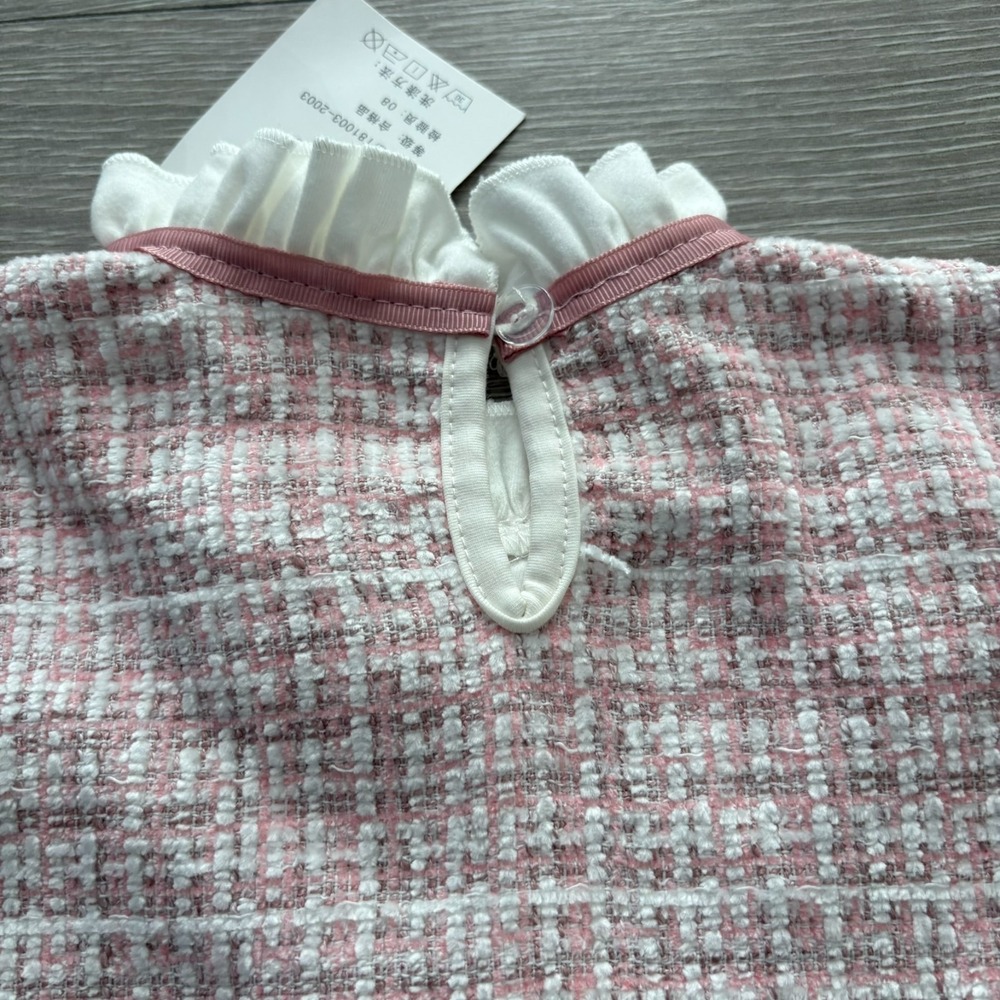 NWT Fashion Classic Clothes Kids Pink 90s Bow Detail A-Line Dress Size 12-24M - Picture 5 of 12